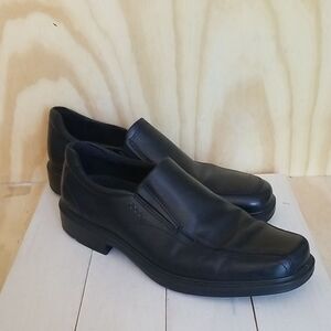 Ecco Black Leather Slip-On Loafers Men's 12-12 1/2 ( EU 46)